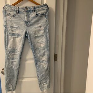 America Eagle | 12 Short | next level stretch | jegging | light wash